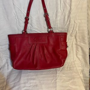 Coach red leather hobo medium tote